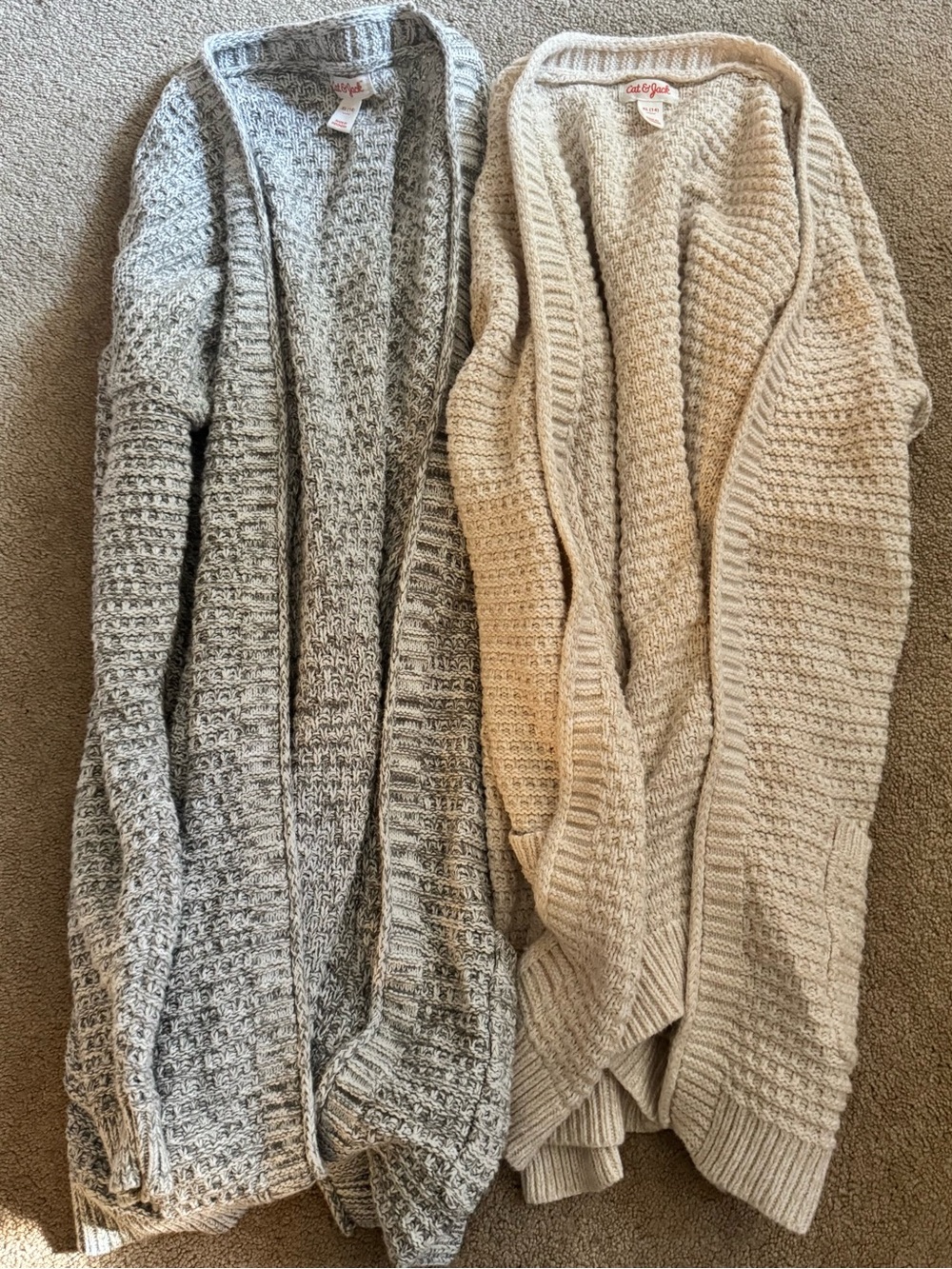 Cat & Jack Open-Front Chunky Cardigan Pair - girls 14/16 or womans small